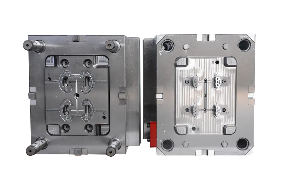4-cavity stack mold for electronic connector high volume production